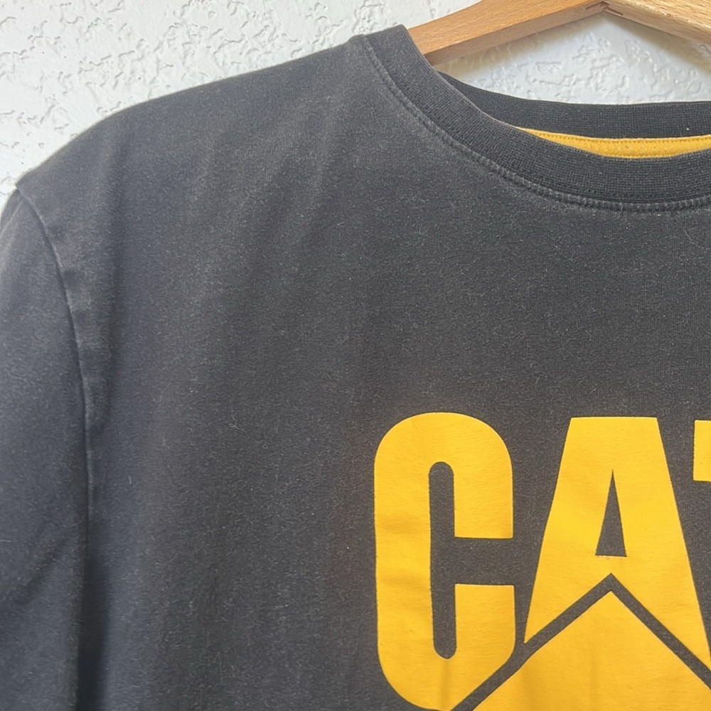 CAT Short Sleeve T-Shirt Black and yellow XL - Picture 3 of 10
